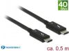 Delock Thunderbolt 3(40 Gb/s)Usb c Kabel Male > Male Passief 0.5 M 5 A Zwart online kopen