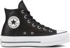 Converse Chuck Taylor All Star Platform Leather High Top Sneakers , Zwart, Dames online kopen